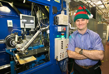 James Holton standing in front of the 8.3.1 minihutch in the early days